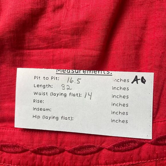 Free People Cherry Red Embroidered Pleated Sleeveless Dress Size 4 - Picture 9 of 10